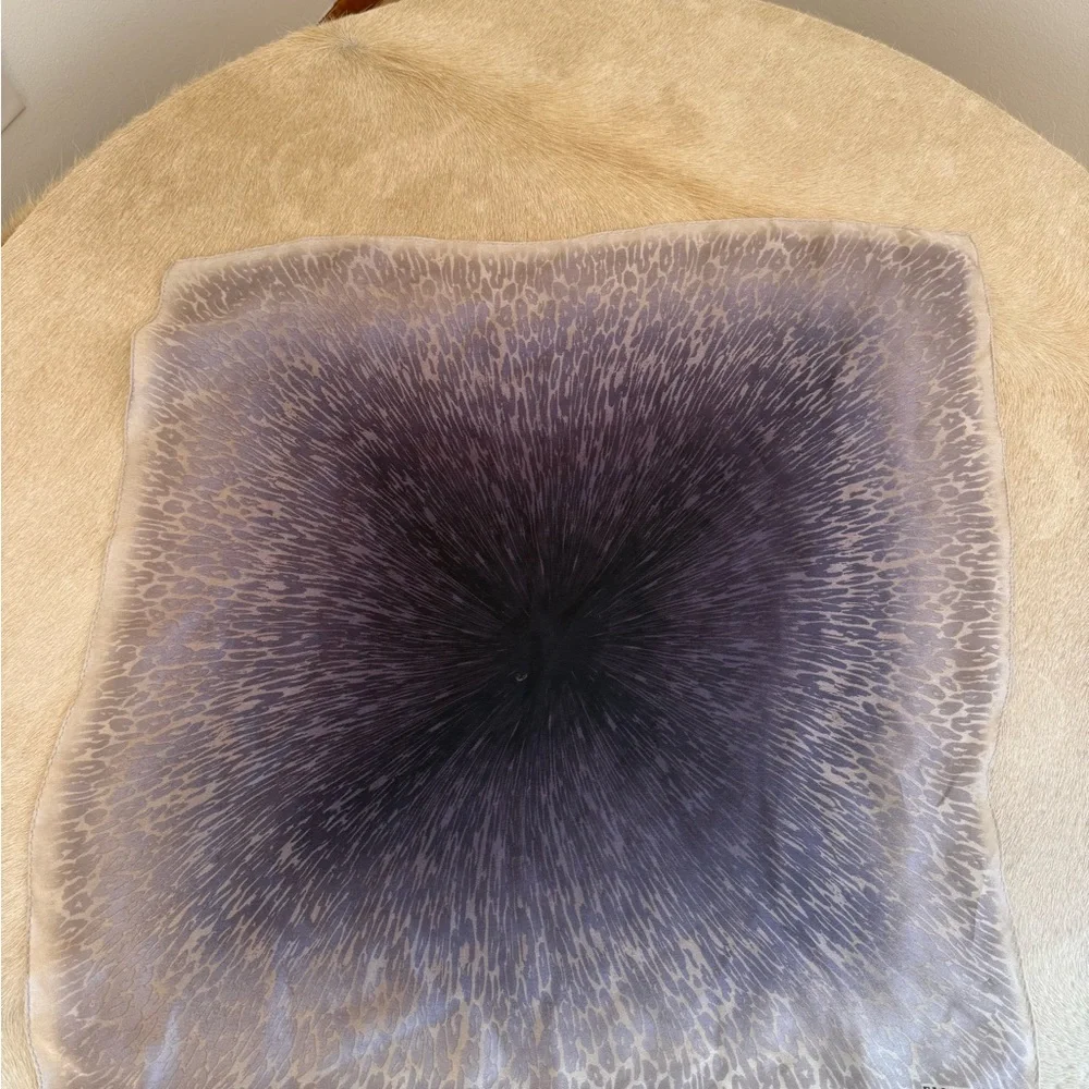 Ellen Tracy Tan and purple Patterned Scarf